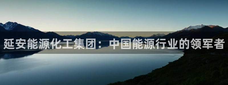 球盟会优惠领取网站：延安能源化工集团：中国能源行业的领军者